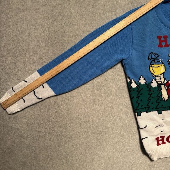 Ugly Christmas Sweater Mens Medium Blue Santa On Vacay Happy Holidays Party - Picture 5 of 9